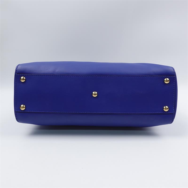 Pre-owned Fendi Peekaboo Blue Calfskin Handle Bag-HZ