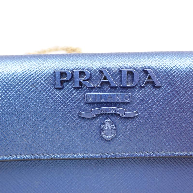 Pre-owned Prada Mermaid Blue Saffiano Shoulder Bag - HZTT