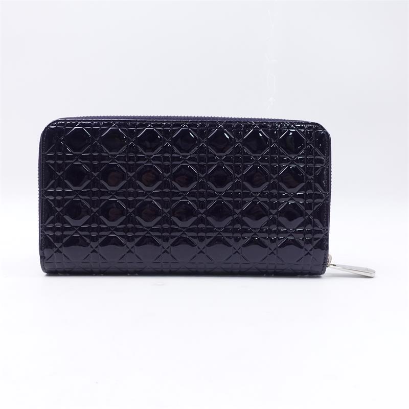 Pre-owned Dior Black Vernis Long Zippy Wallet