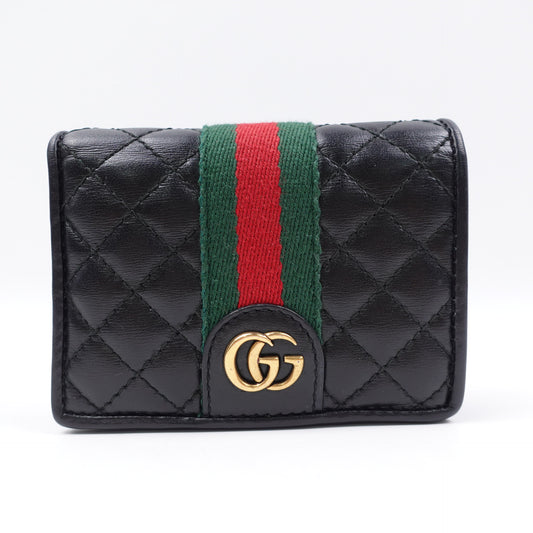 Pre-owned Gucci GG Ophidia Black Calfskin Wallet