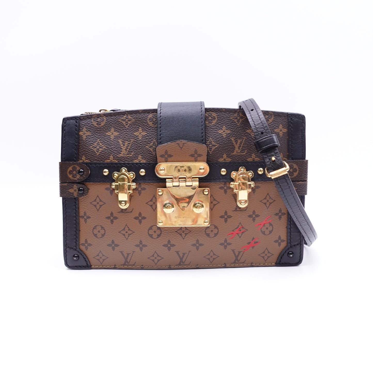 Pre-Owned Louis Vuitton Trunk Clutch Brown Monogram Canvas Shoulder Bag T10399734
