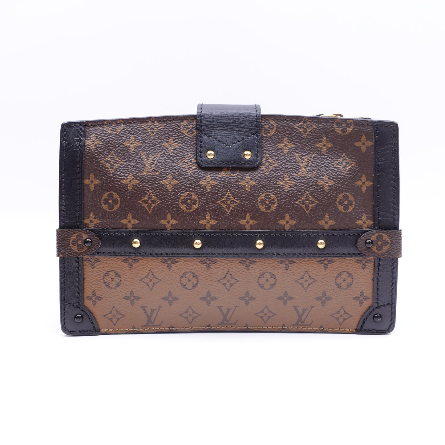 Pre-Owned Louis Vuitton Trunk Clutch Brown Monogram Canvas Shoulder Bag T10399734
