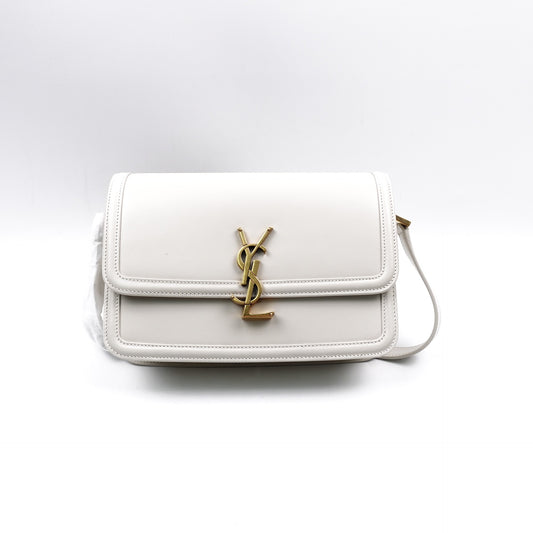 Pre-owned Saint Laurent White Solferion Calfskin Shoulder Bag