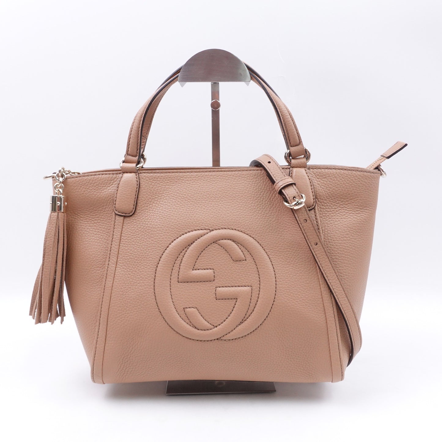 Pre-owned Gucci Pink Soho Calfskin Tote Bag