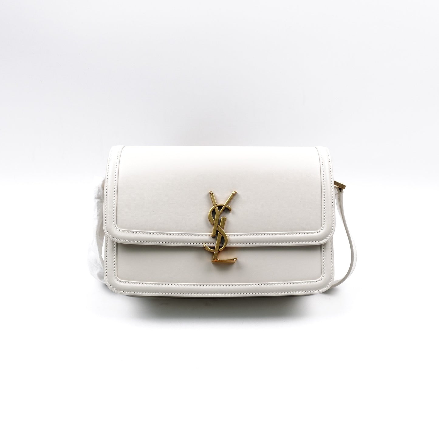 Pre-owned Saint Laurent White Solferion Calfskin Shoulder Bag