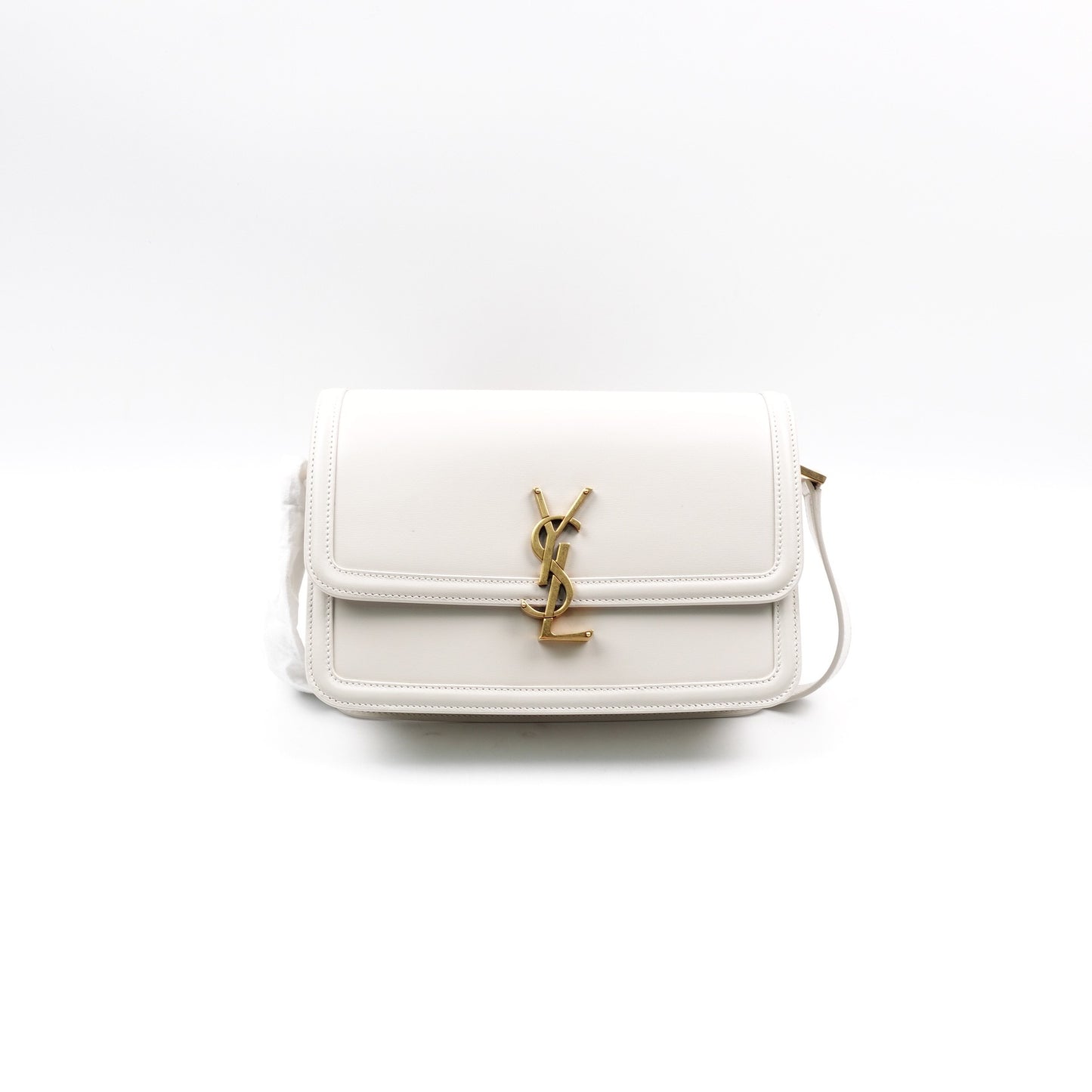 Pre-owned Saint Laurent White Solferion Calfskin Shoulder Bag