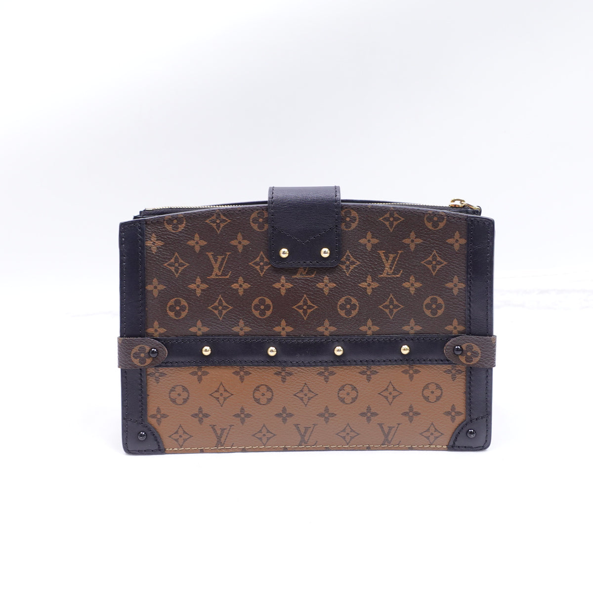 Pre-Owned Louis Vuitton Trunk Clutch Brown Monogram Canvas Shoulder Bag T10374337