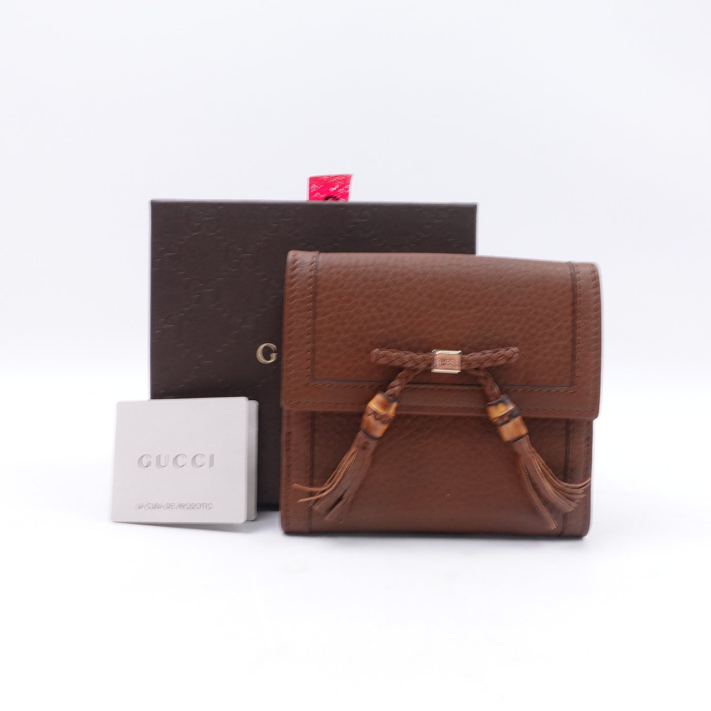 Pre-owned Gucci Brown Calfskin Short Wallet