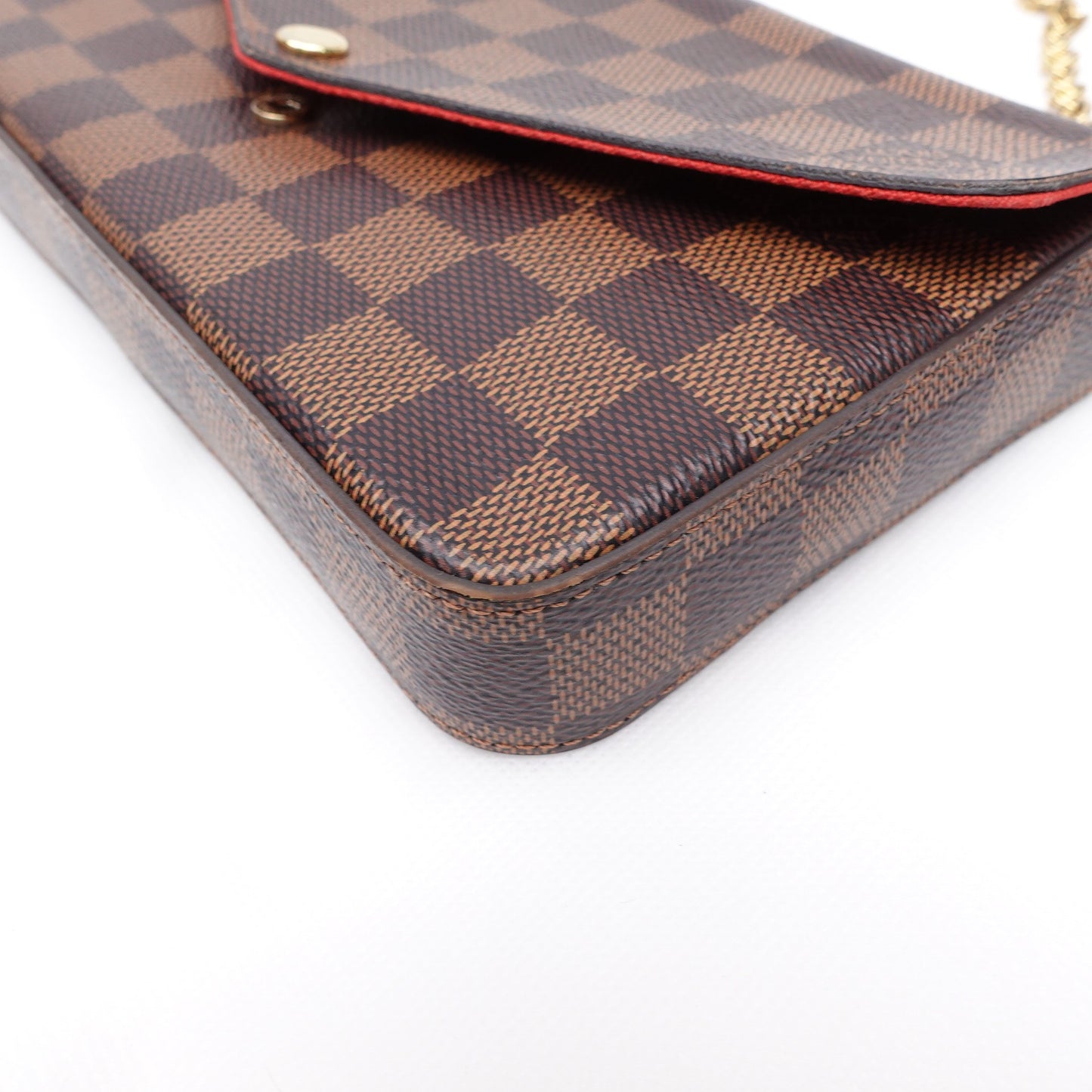 Pre-owned Louis Vuitton Pochette Felicie Damier Ebene Coated Canvas Crossbody Bag