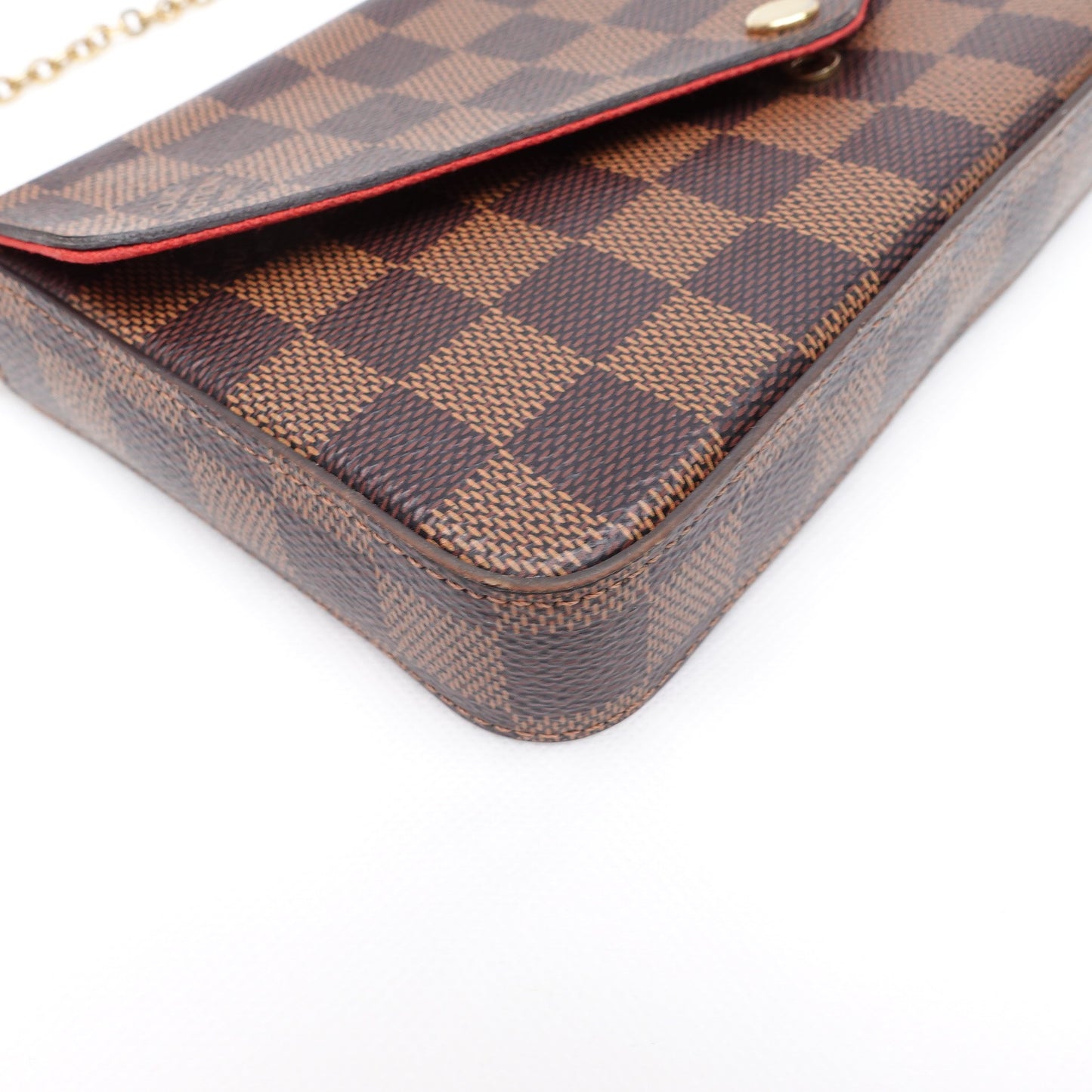 Pre-owned Louis Vuitton Pochette Felicie Damier Ebene Coated Canvas Crossbody Bag