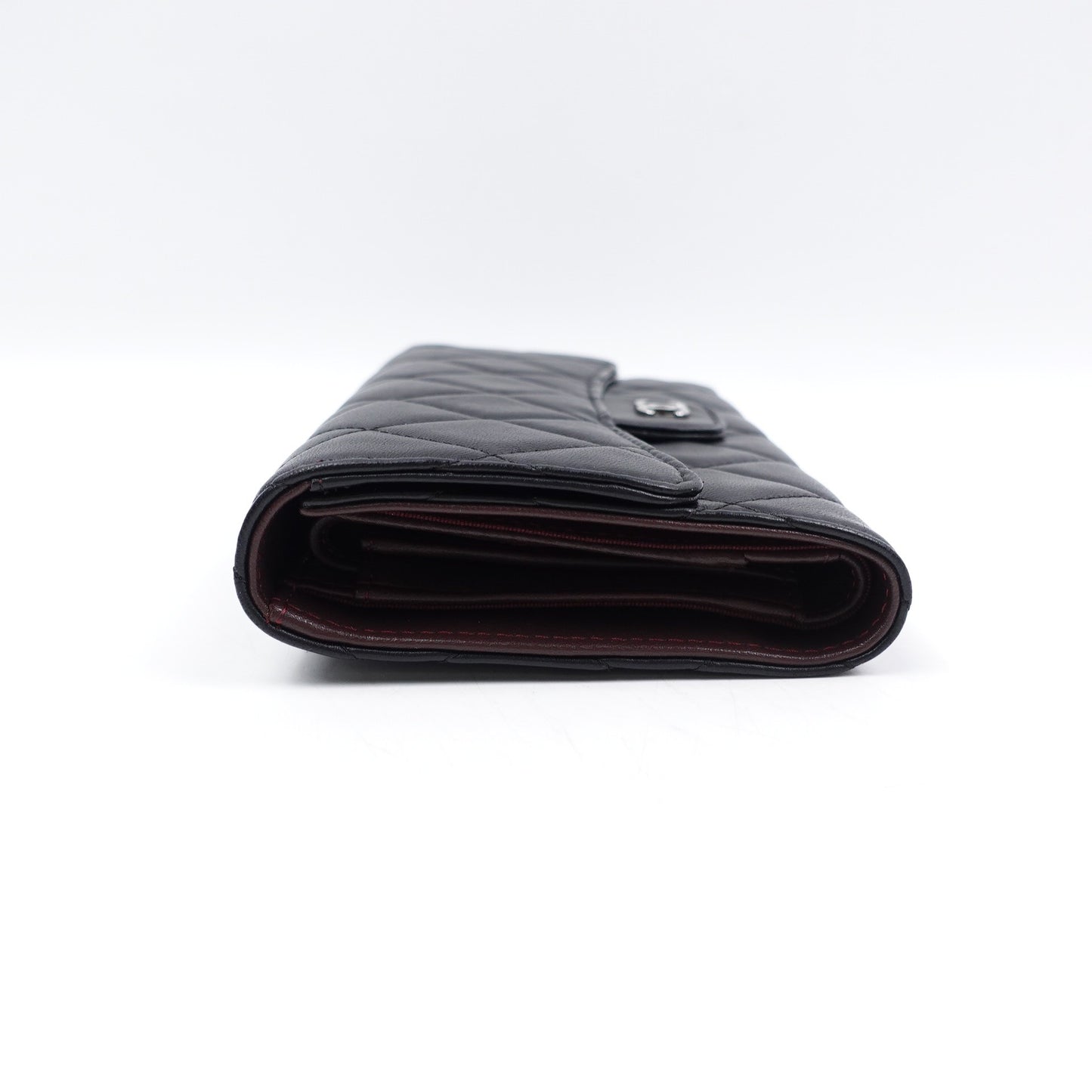 Pre-owned Chanel CF Black Lambskin Wallet