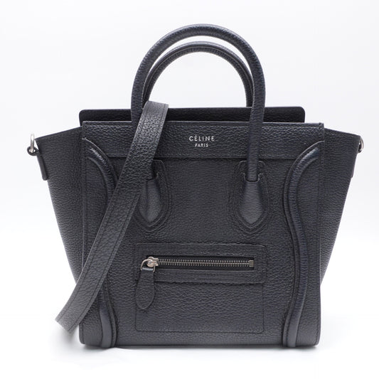 Celine Luggage Nano Black Calfskin Tote Bag