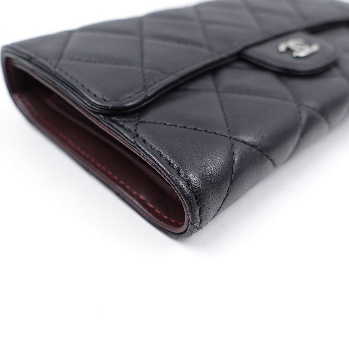 Pre-owned Chanel CF Black Lambskin Wallet