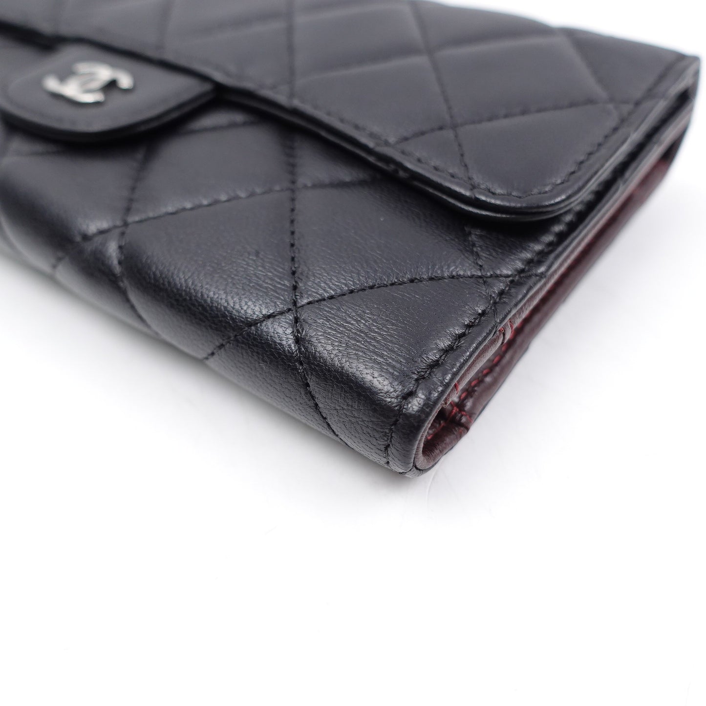 Pre-owned Chanel CF Black Lambskin Wallet