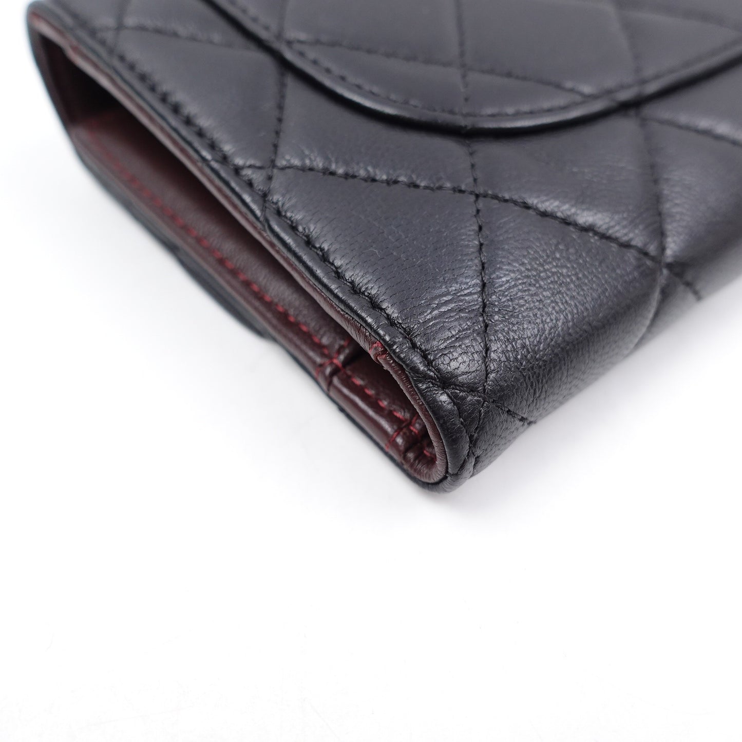 Pre-owned Chanel CF Black Lambskin Wallet