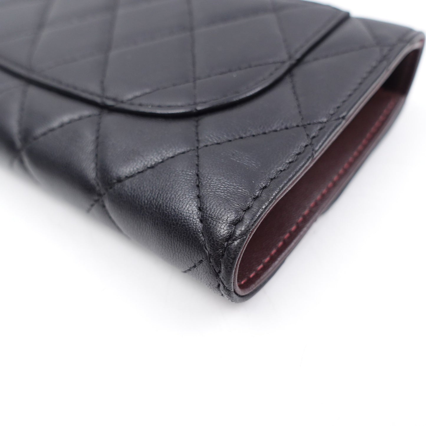 Pre-owned Chanel CF Black Lambskin Wallet