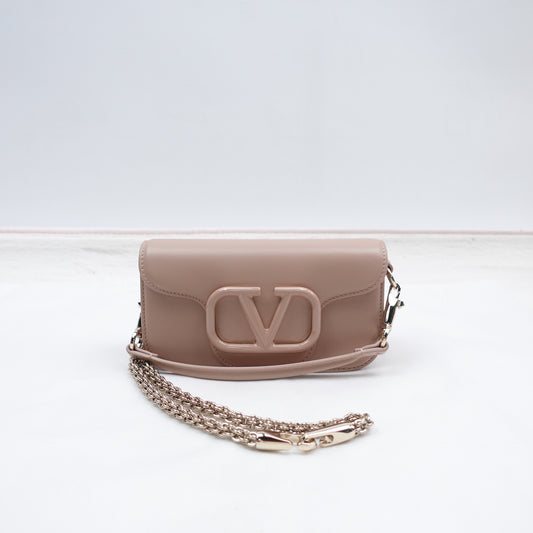 Pre-Owned Valentino Loco Pink Leather Shoulder Bag T10355143
