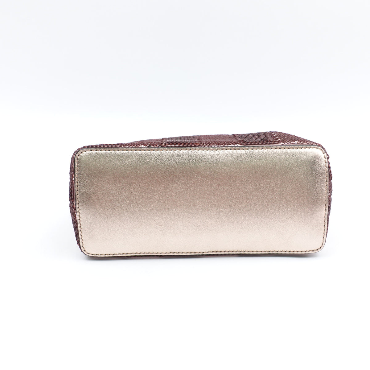 Pre-Owned Fendi Peekaboo Pink Gold Sequin Leather Shoulder Bag T10386894