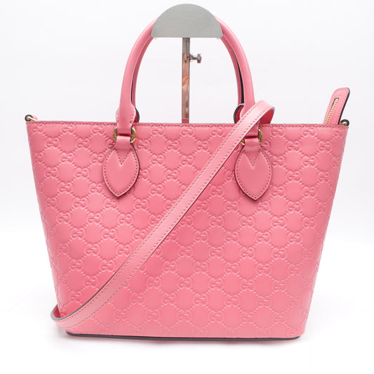 Pre-owned Gucci GG Pink Calfskin Shoulder Bag