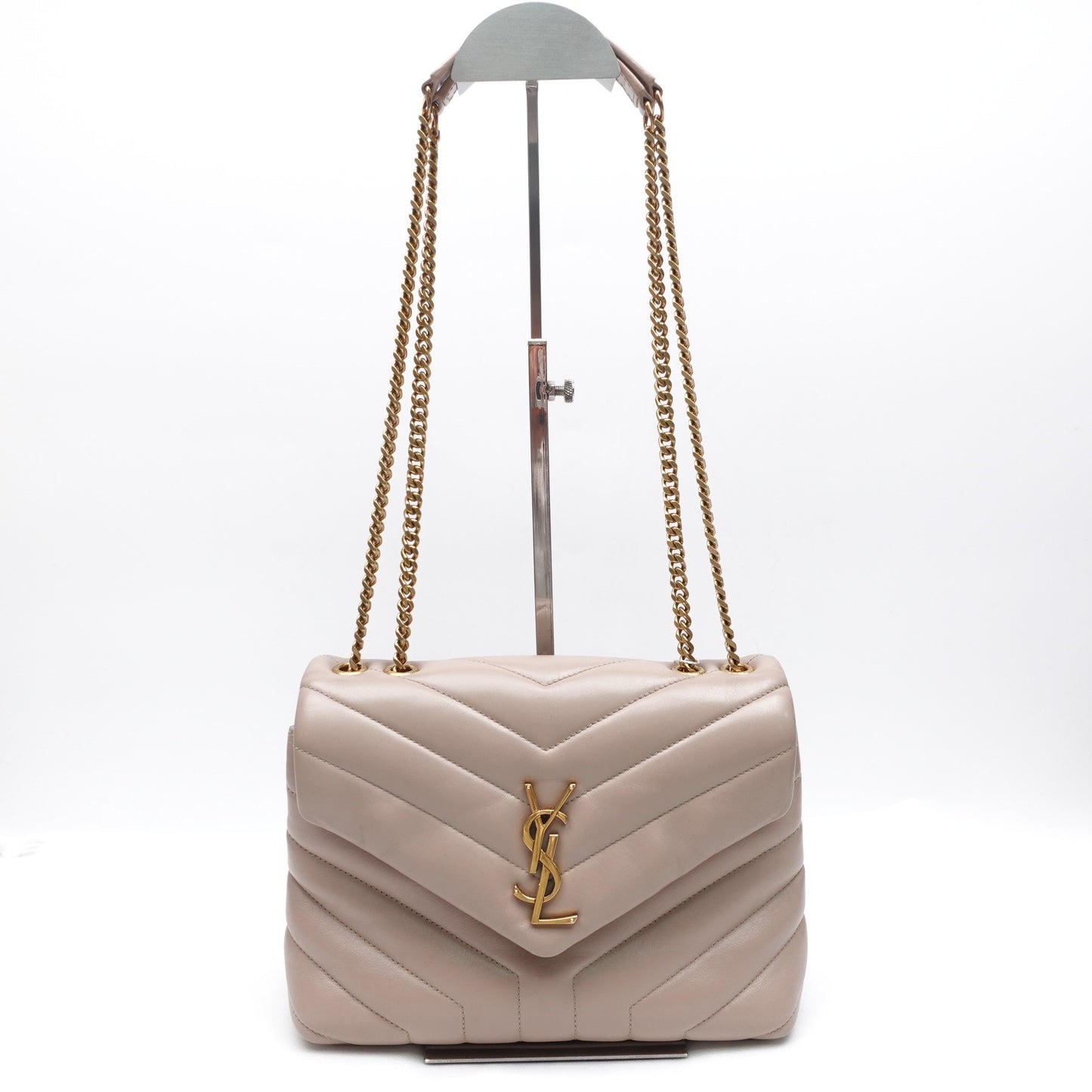 Pre-owned Saint Laurent Loulou Small Milktea Calfskin Shoulder Bag