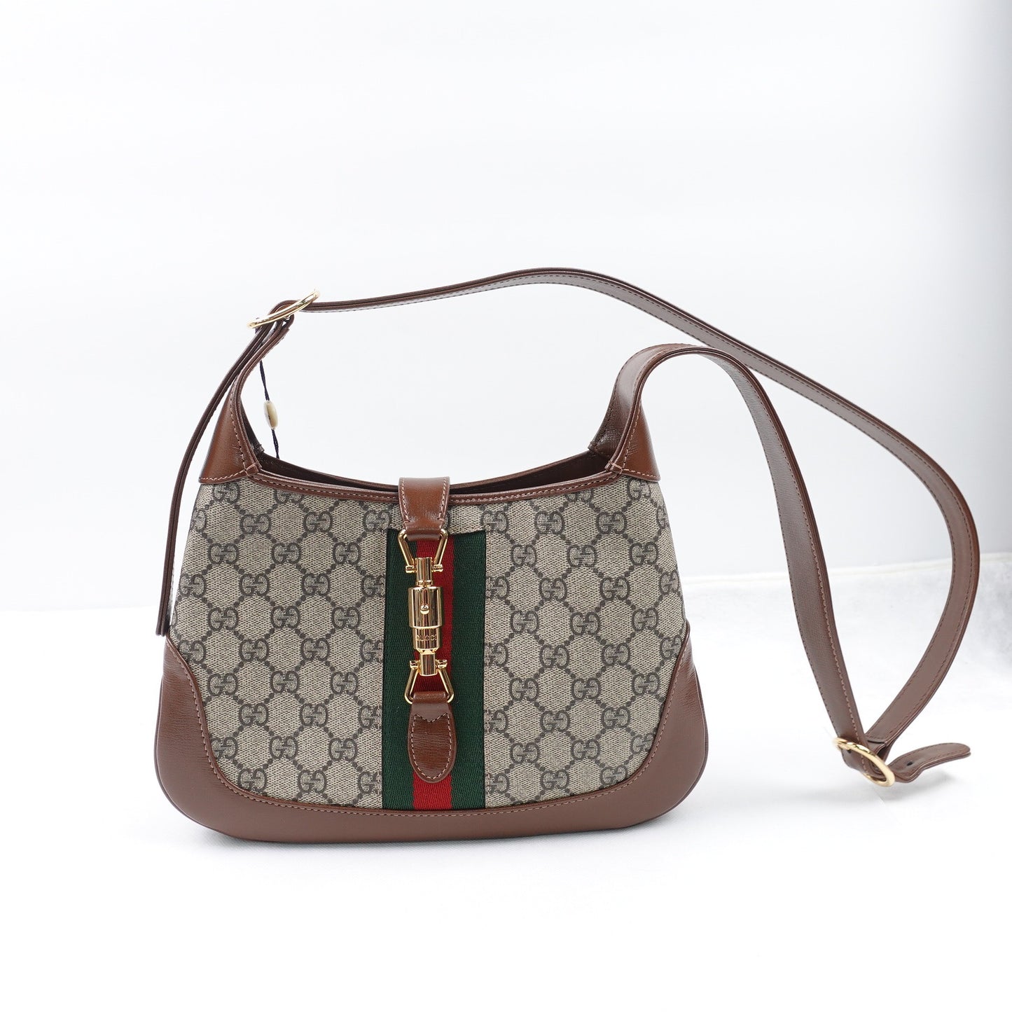 Pre-owned Gucci Jackie 1961 Ophidia Coated Canvas Hobo Bag