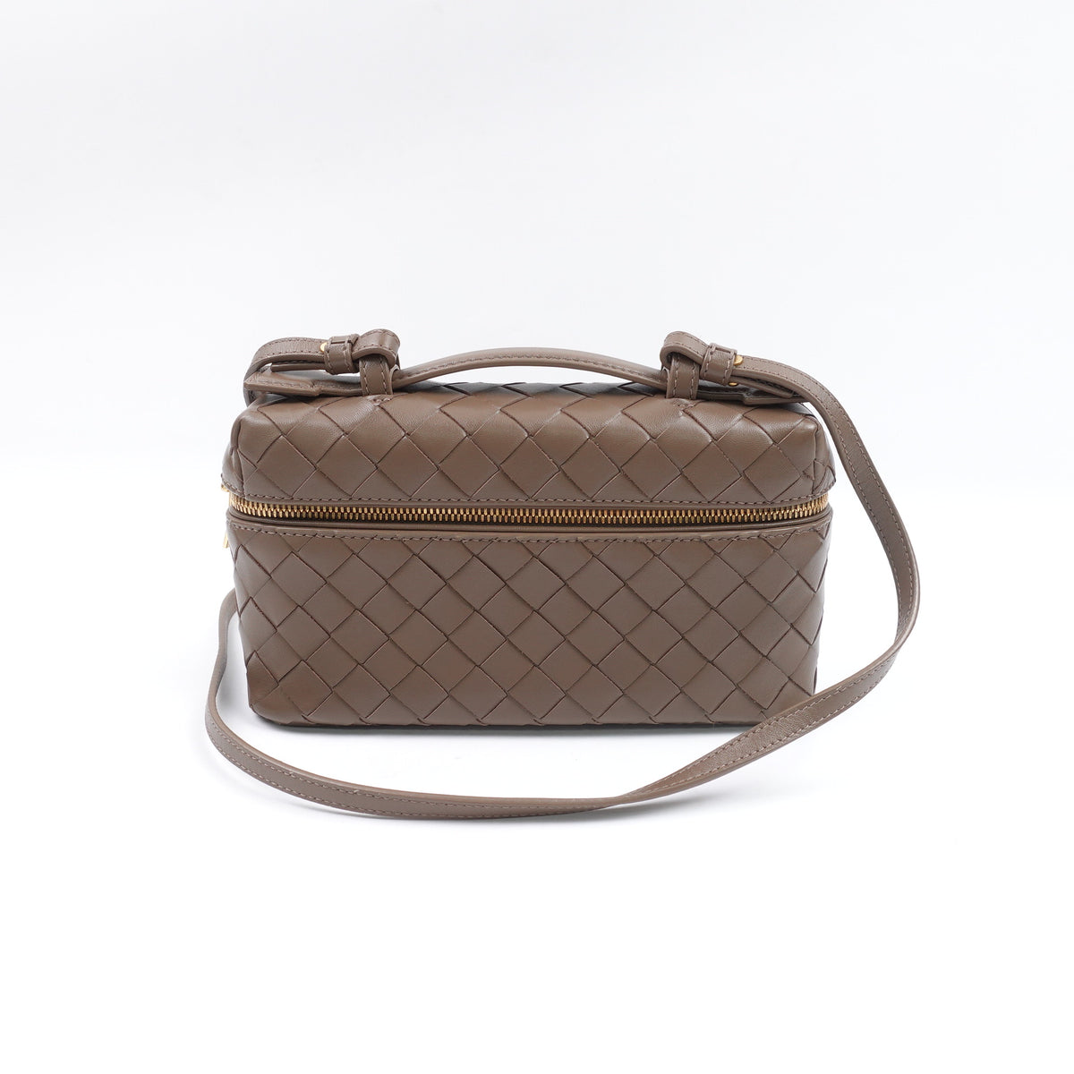 Pre-Owned Bottega Veneta Bang Bang Vanity Case Brown Leather Shoulder Bag T10410532