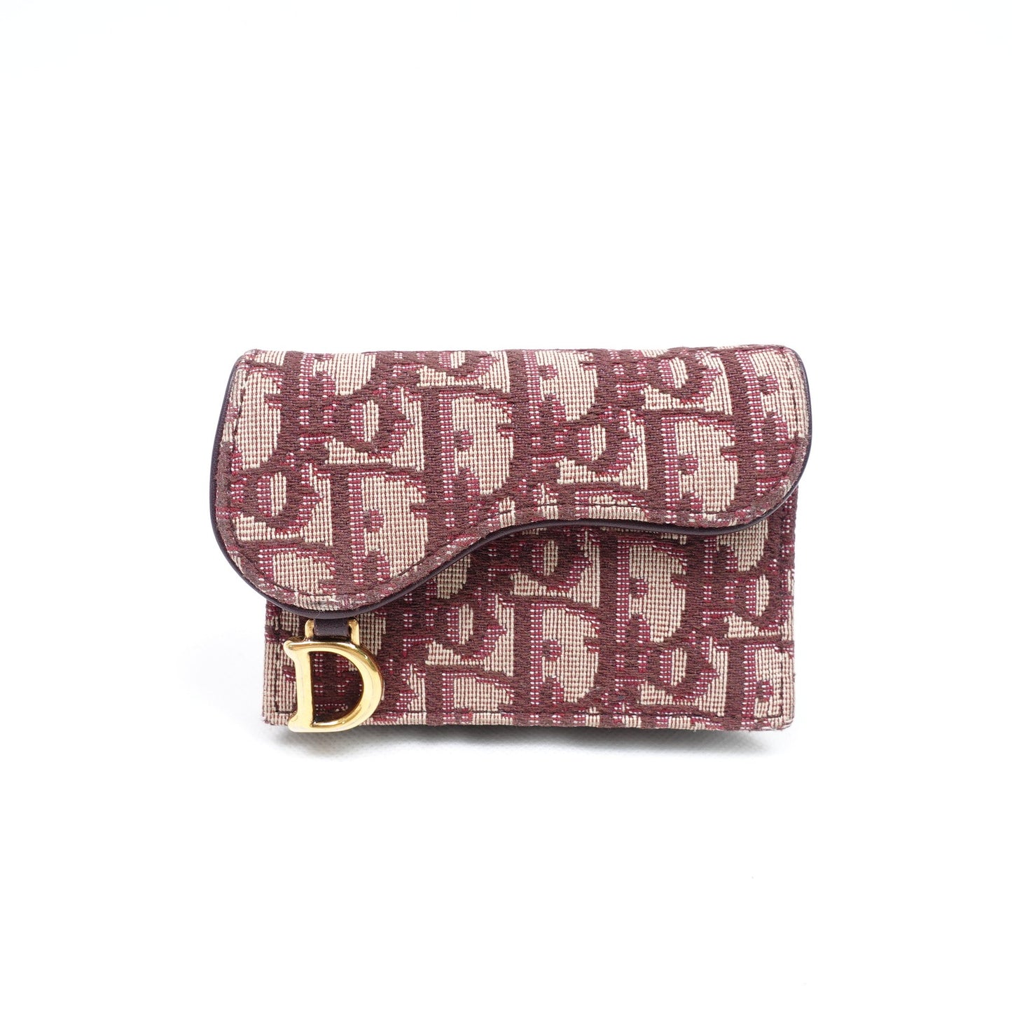 Pre-owned Dior Saddle Oblique Red Canvas Wallet