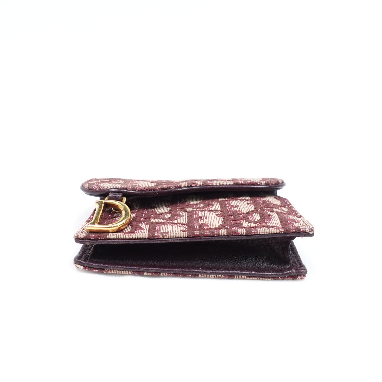 Pre-owned Dior Saddle Oblique Red Canvas Wallet