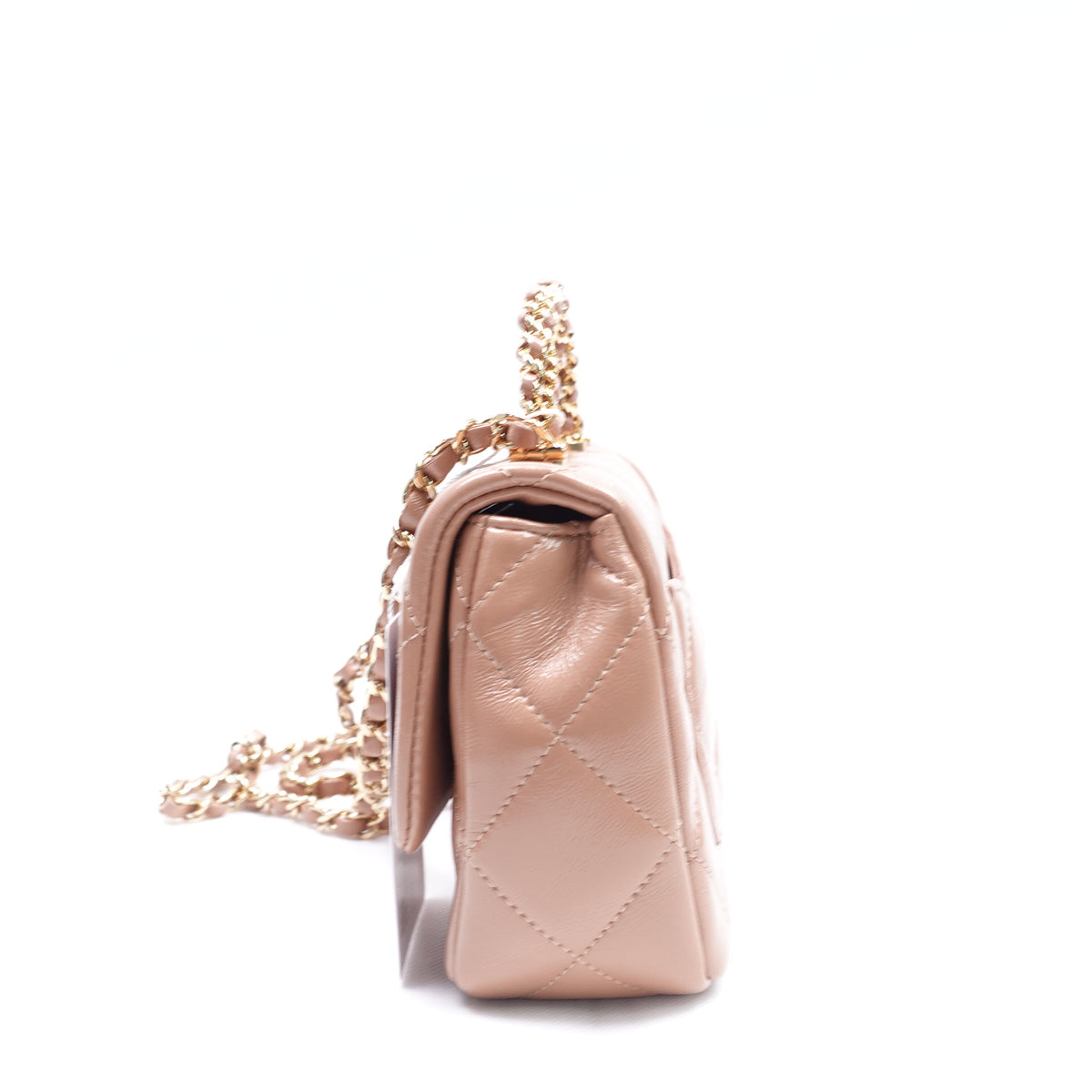 Pre-owned Chanel CF Milktea Calfskin Shoulder Bag - （Last Part）T10356726