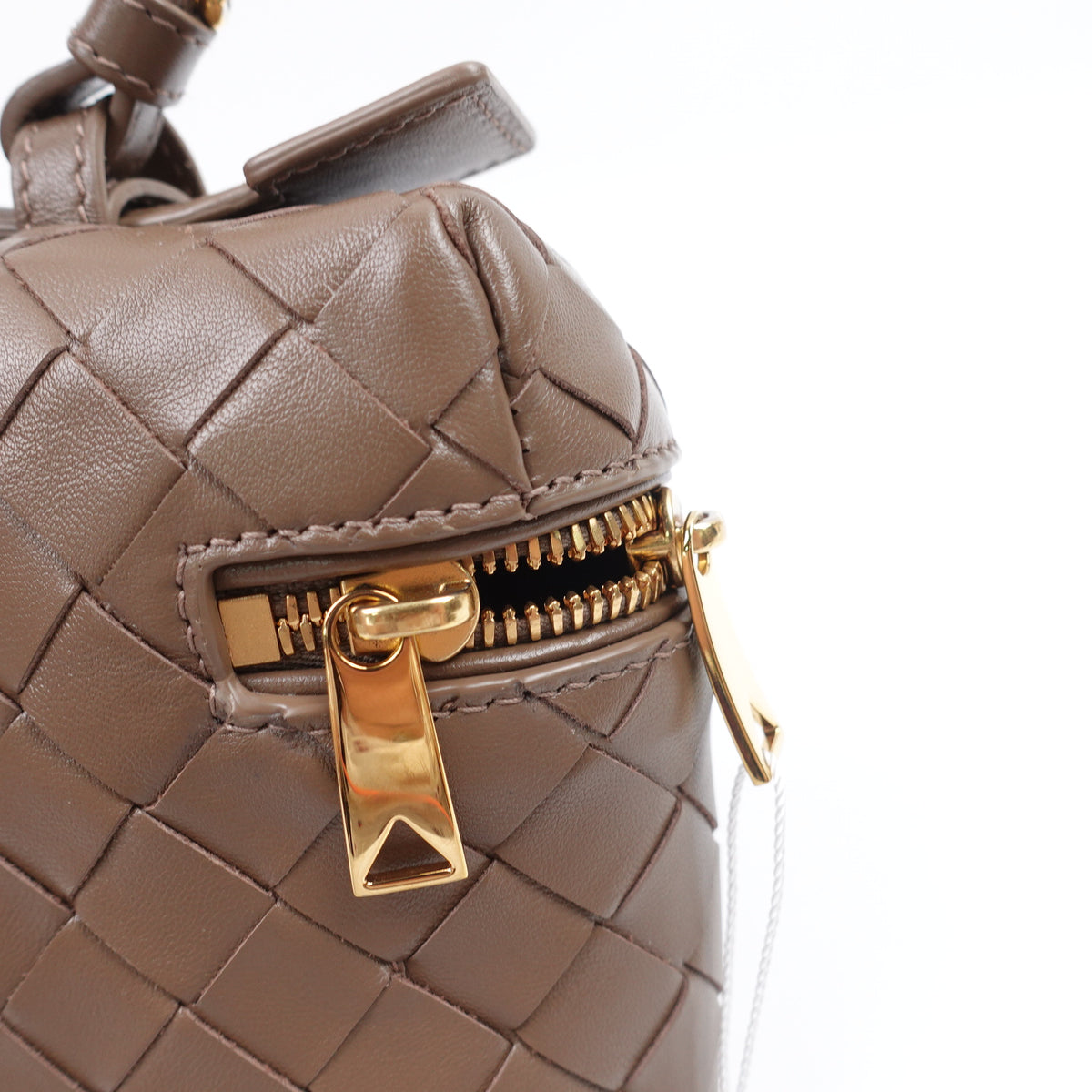Pre-Owned Bottega Veneta Bang Bang Vanity Case Brown Leather Shoulder Bag T10410532