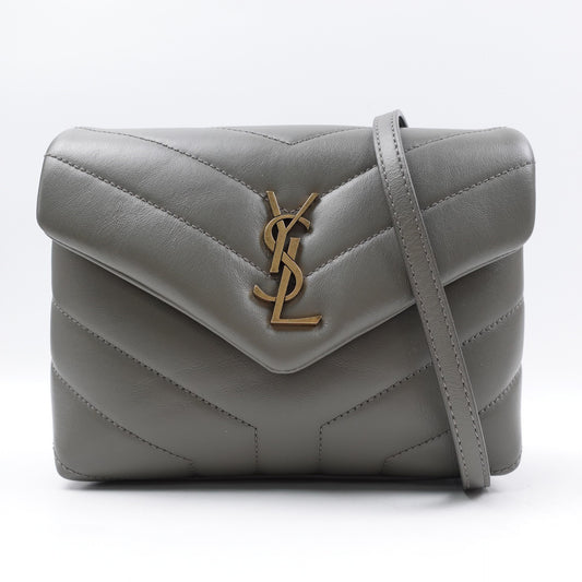 Pre-owned Saint Laurent Grey Loulou Lambskin Shoulder Bag