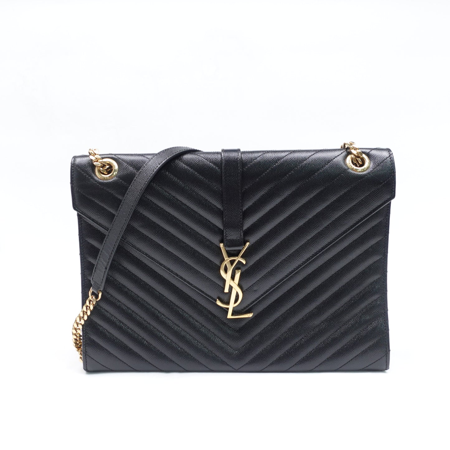 Saint Laurent Envelope Black Calfskin Shoulder Bag