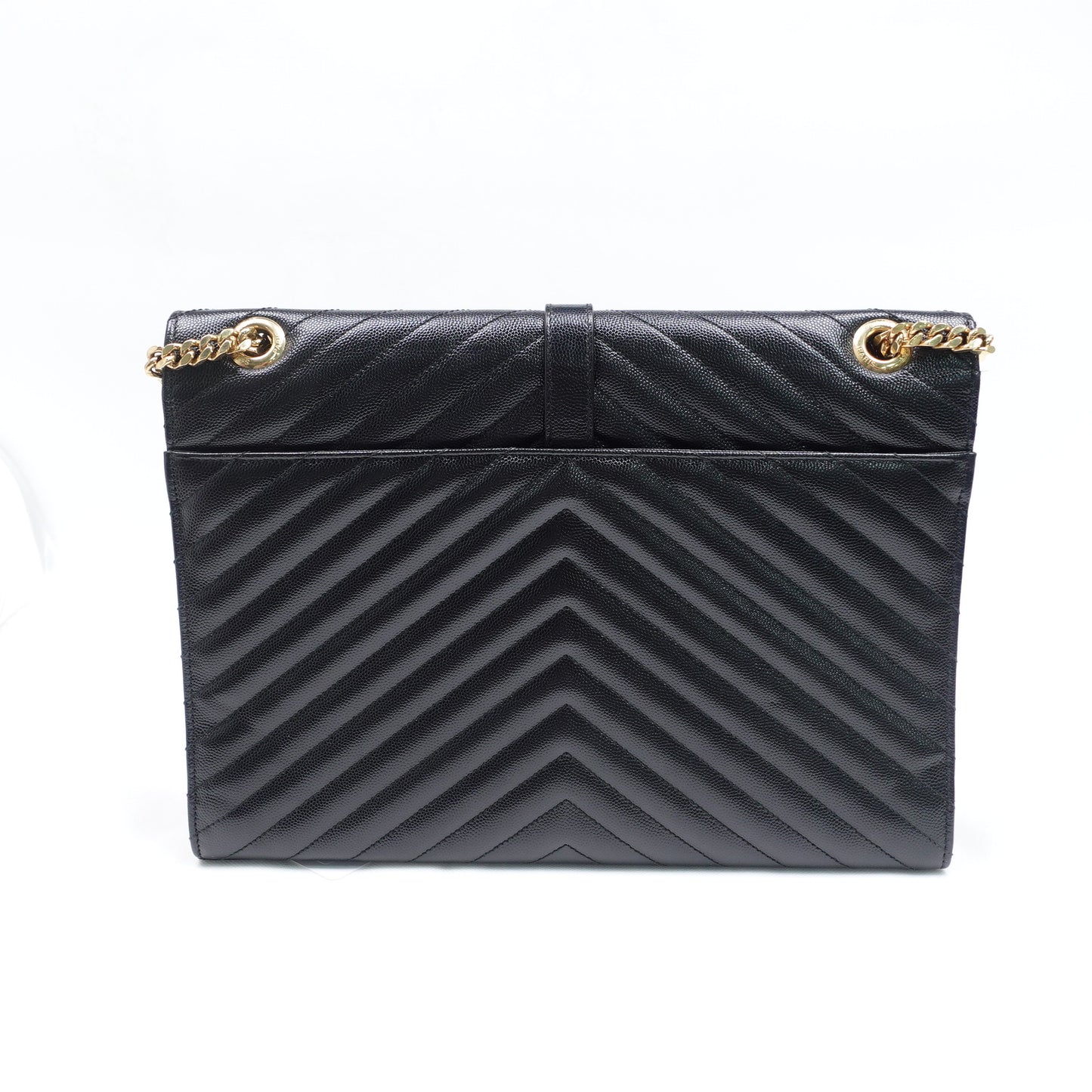 Saint Laurent Envelope Black Calfskin Shoulder Bag