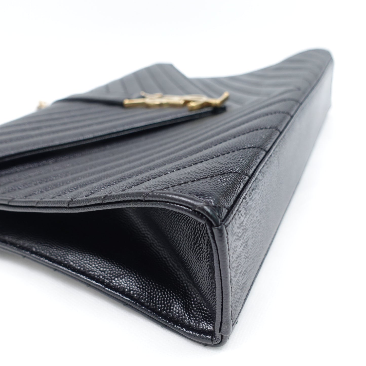 Saint Laurent Envelope Black Calfskin Shoulder Bag