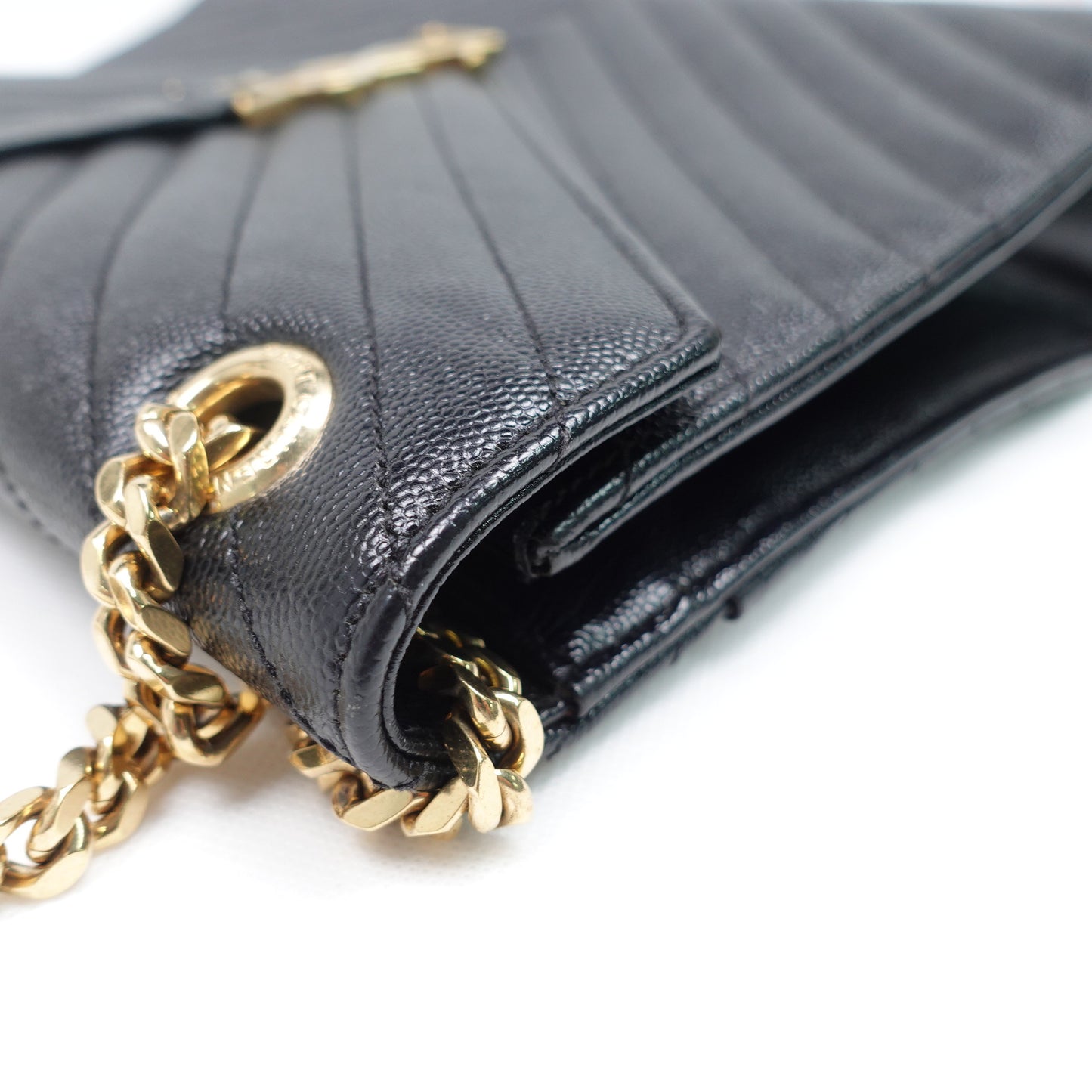 Saint Laurent Envelope Black Calfskin Shoulder Bag