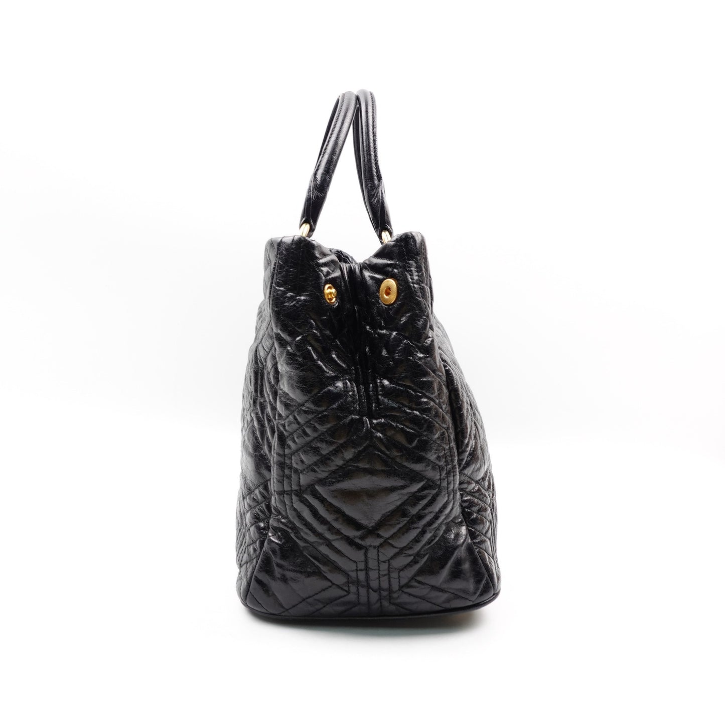 Pre-owned Miumiu Black  Oil-waxed Leather Tote Bag