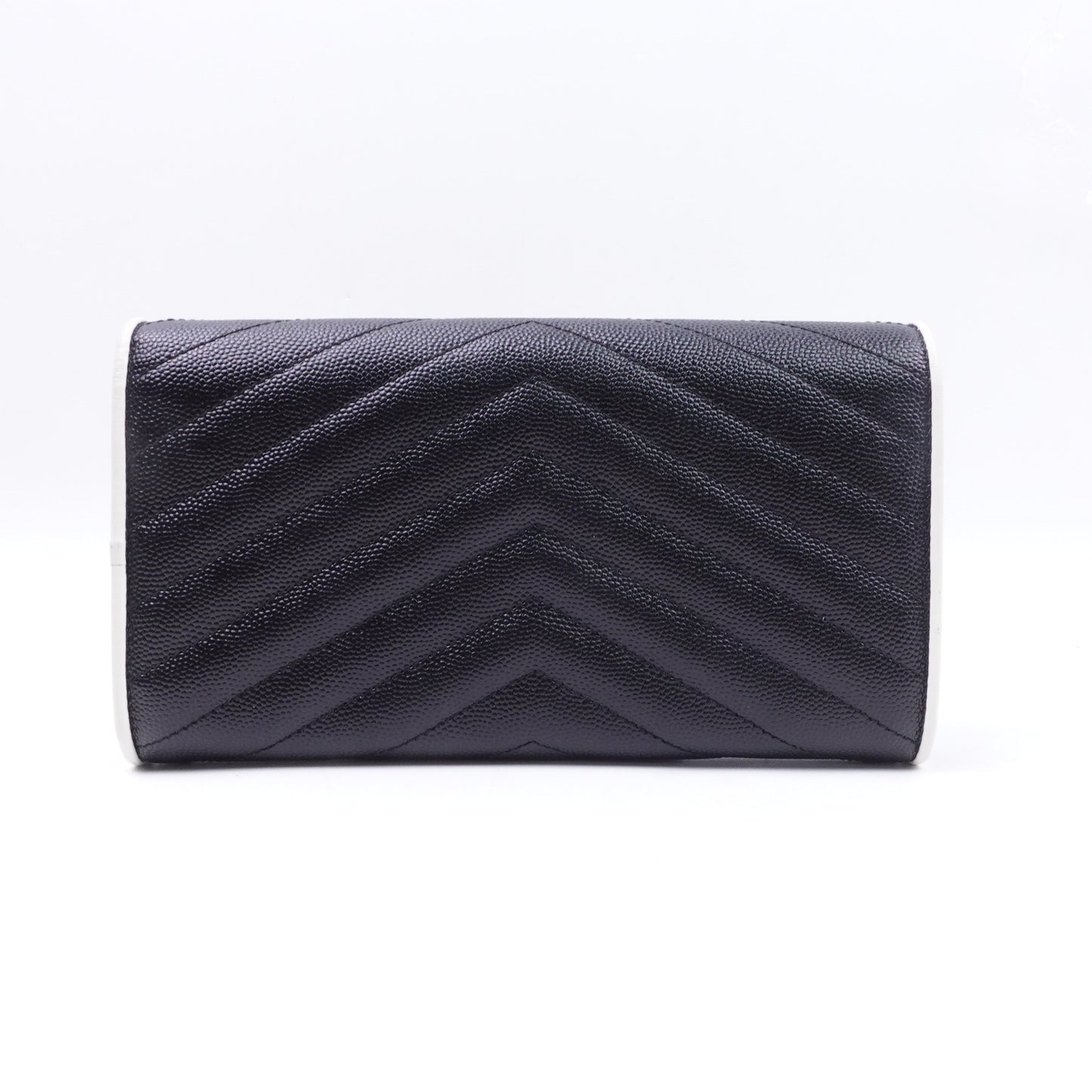 Pre-owned Saint Laurent Envelope Black Calfskin Wallet