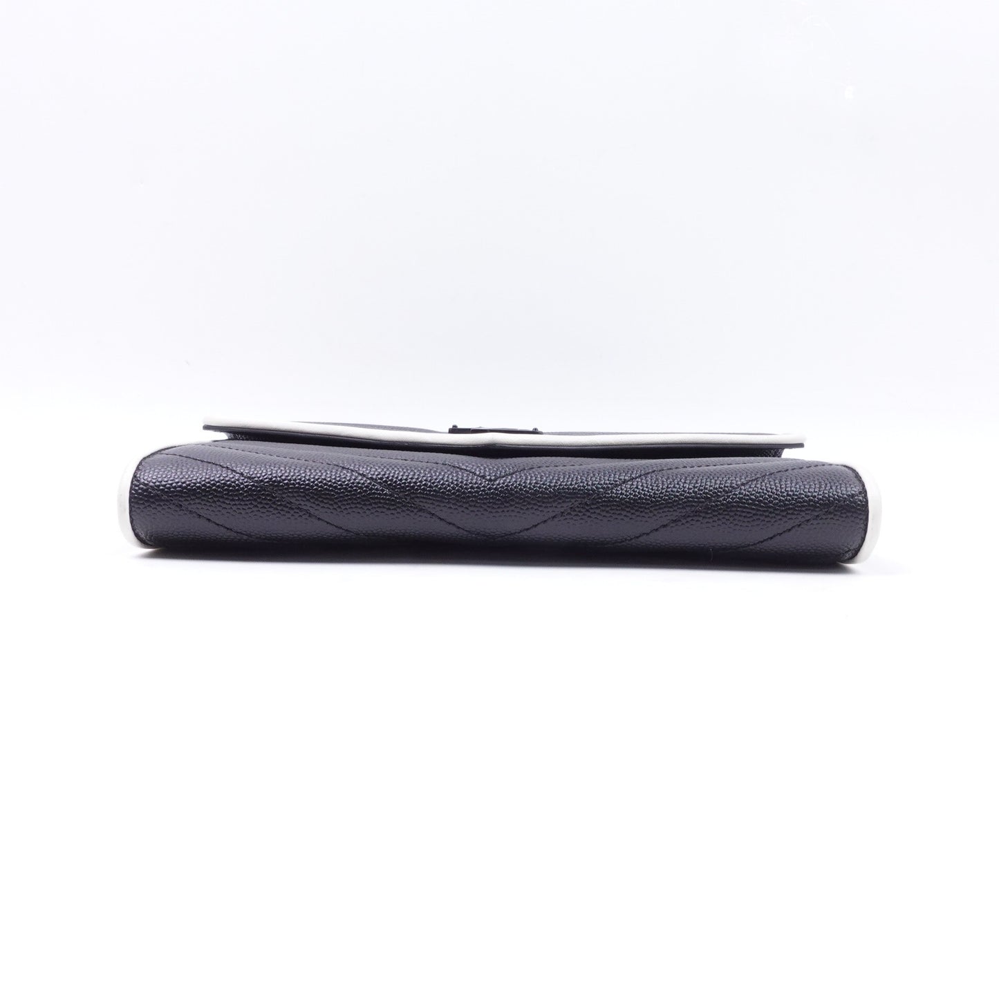 Pre-owned Saint Laurent Envelope Black Calfskin Wallet