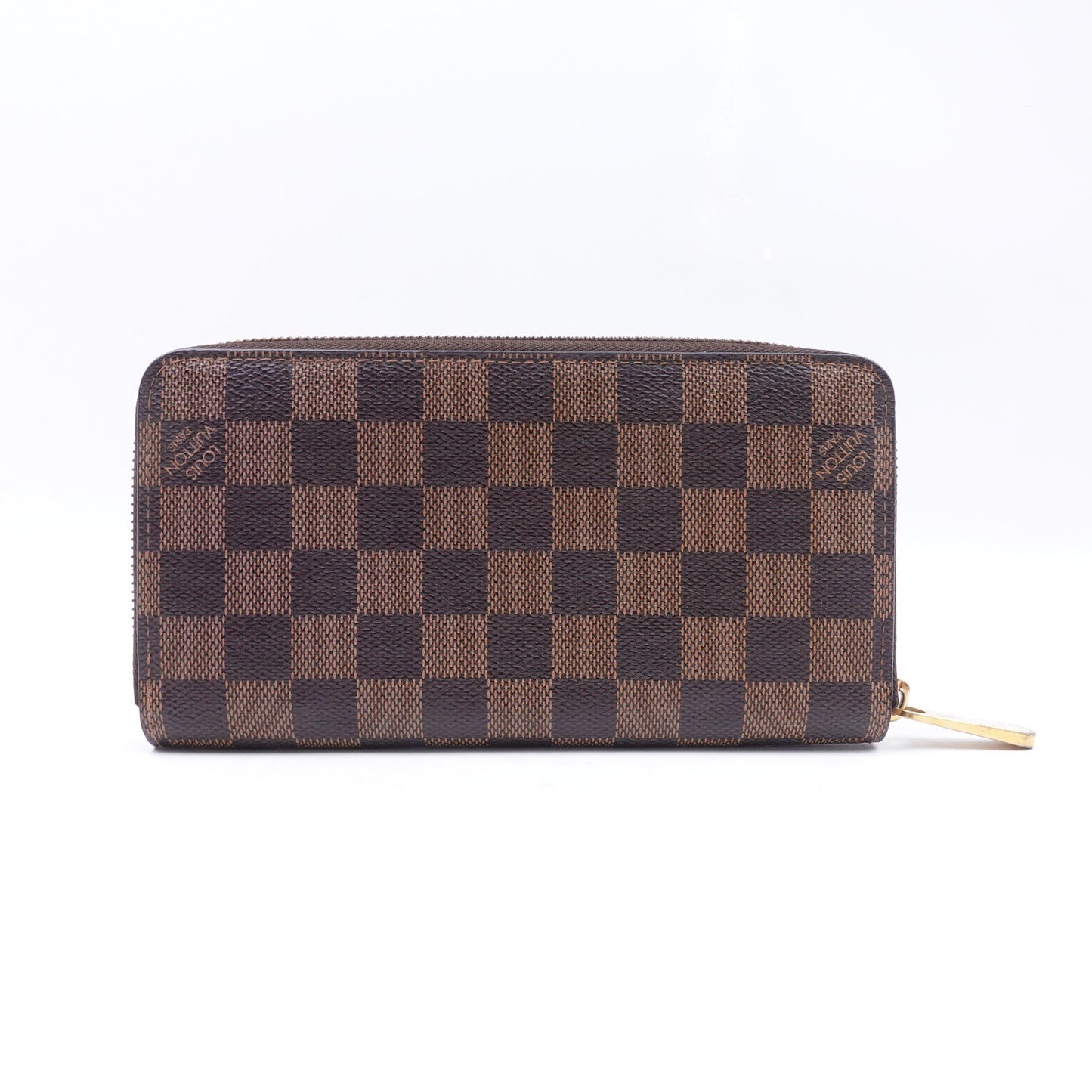 Pre-owned Louis Vuitton Zippy Damier Ebene Coated Canvas Wallet