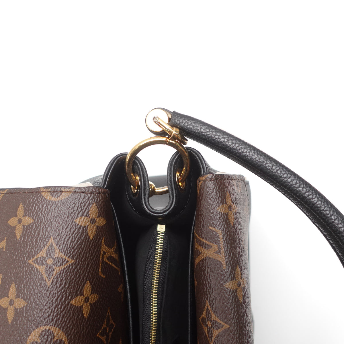 Pre-Owned Louis Vuitton Double V Black Calfskin Leather Shoulder Bag T10467009