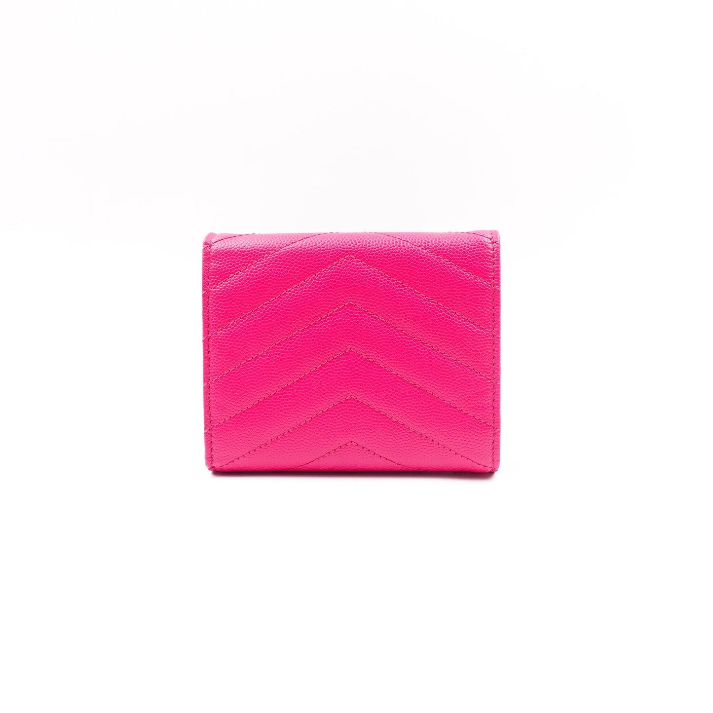 Pre-owned Saint Laurent Monogramme Fuchsia Pink Calfskin Wallet