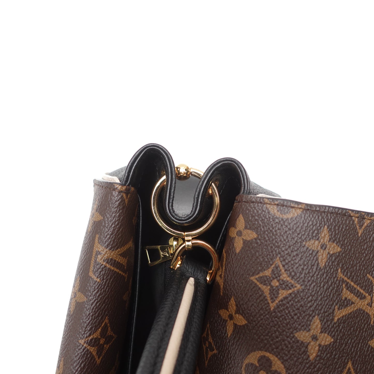 Pre-Owned Louis Vuitton Double V Black Calfskin Leather Shoulder Bag T10467009