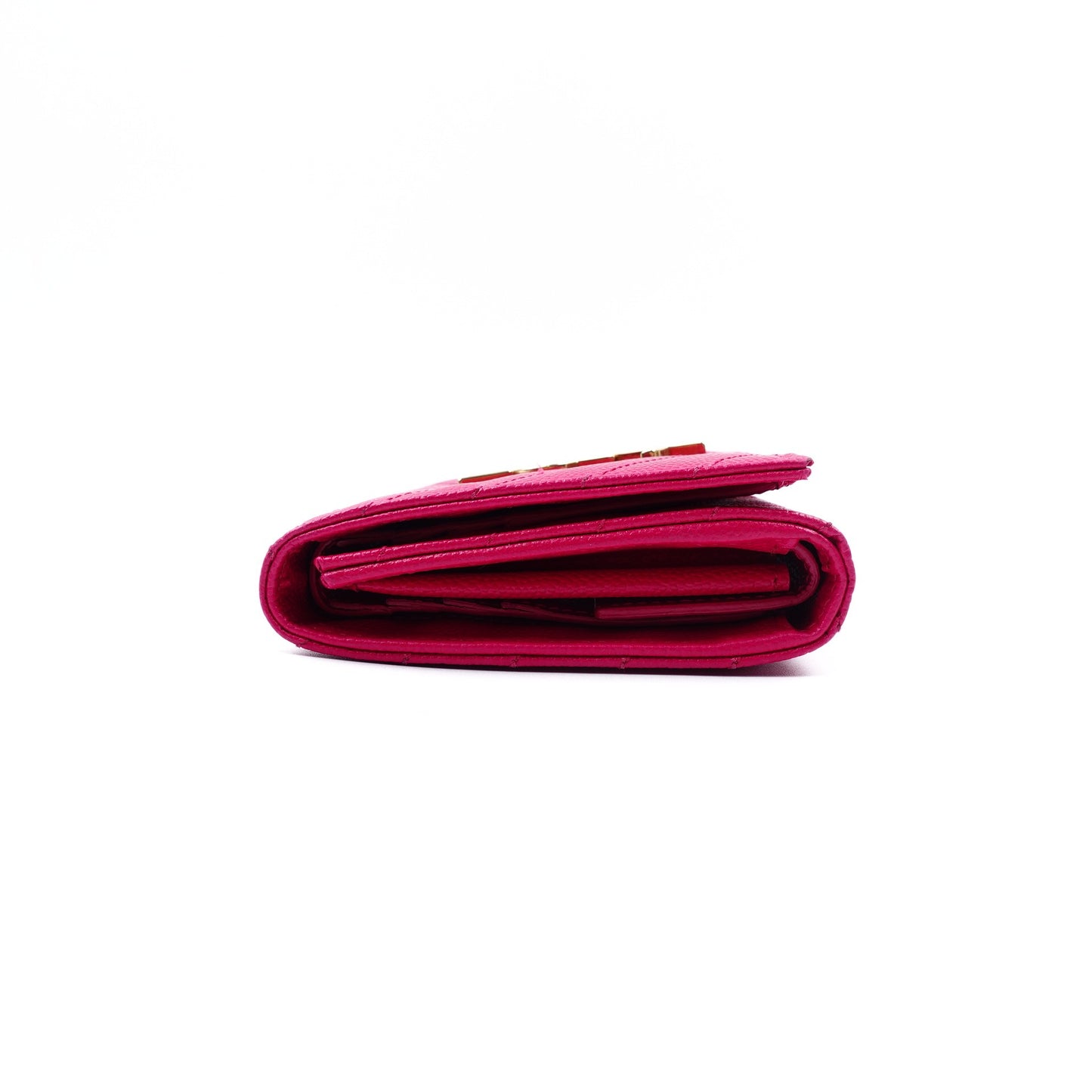 Pre-owned Saint Laurent Monogramme Fuchsia Pink Calfskin Wallet