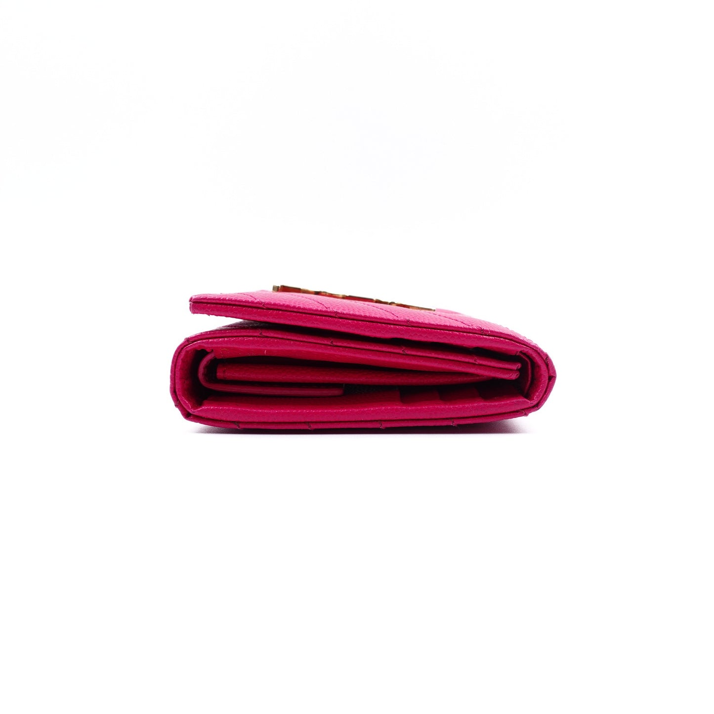 Pre-owned Saint Laurent Monogramme Fuchsia Pink Calfskin Wallet