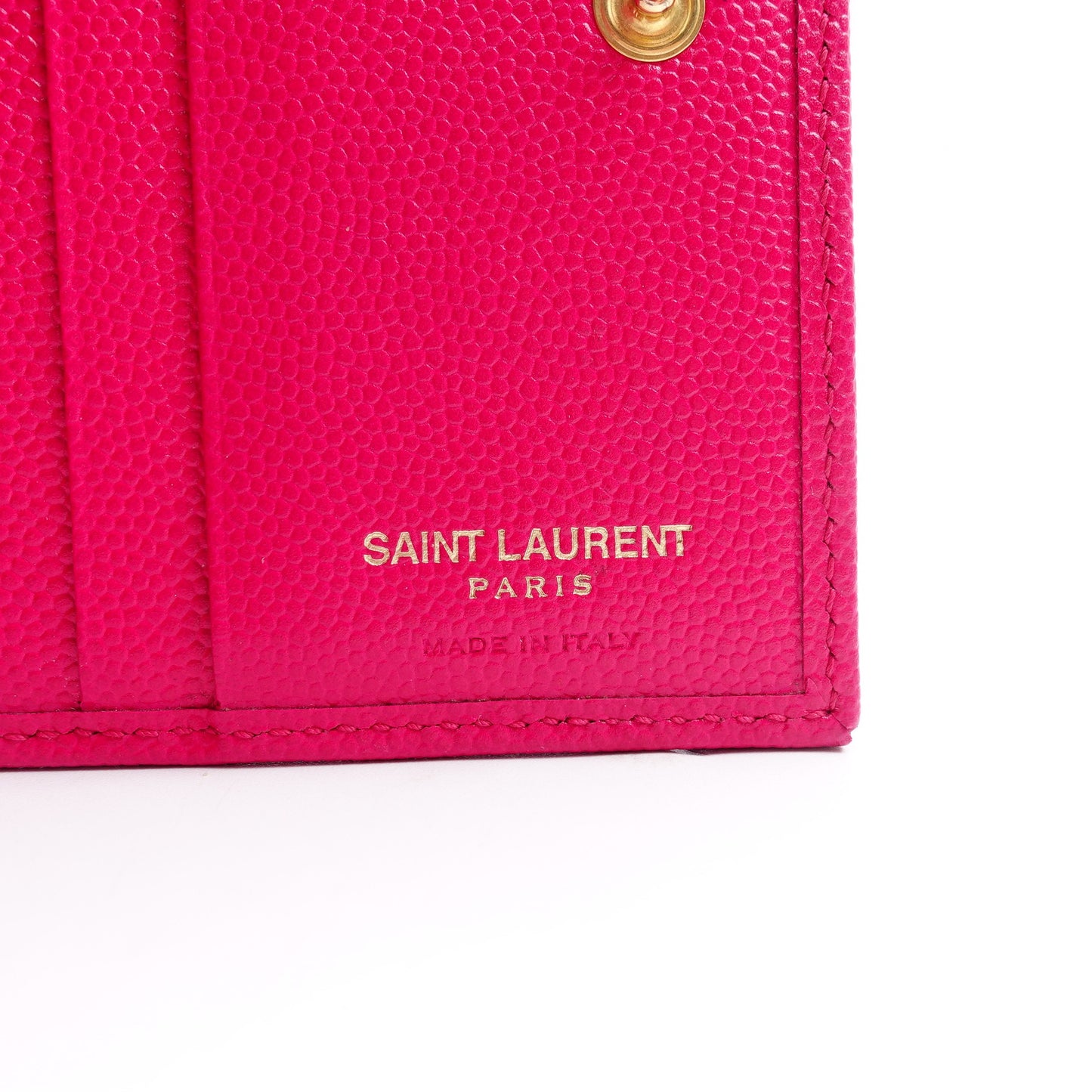 Pre-owned Saint Laurent Monogramme Fuchsia Pink Calfskin Wallet