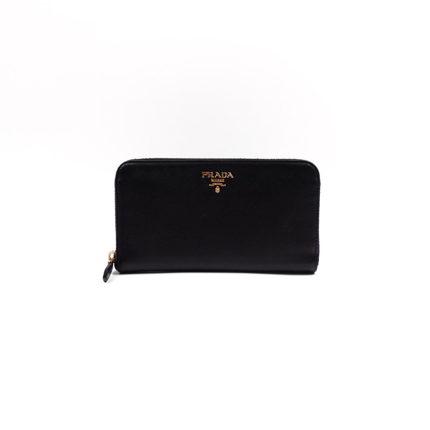 Pre-owned Prada Black Saffiano Wallet