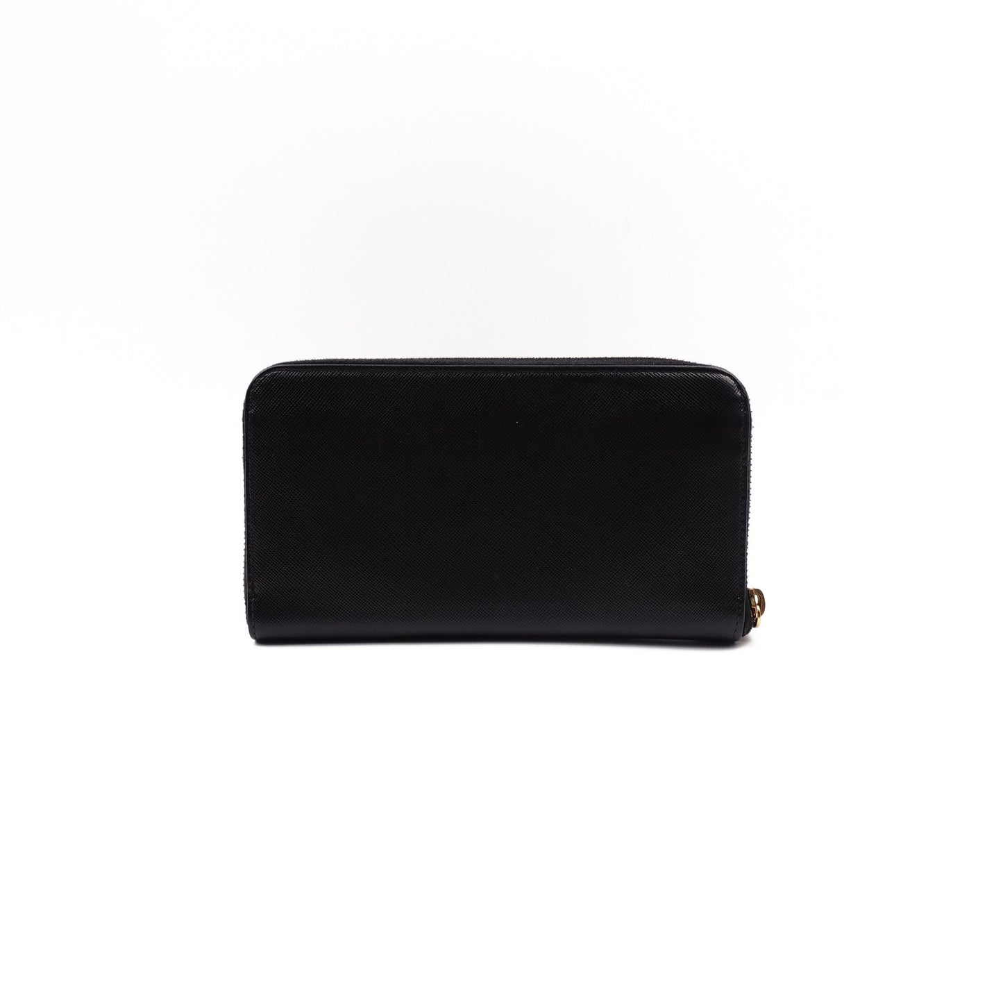 Pre-owned Prada Black Saffiano Wallet