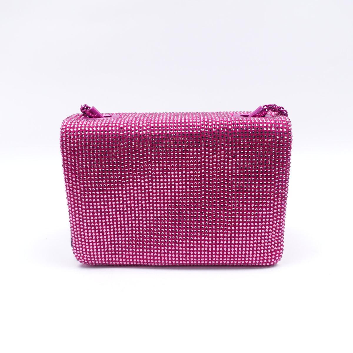 Pre-Owned Valentino One Stud Fuchsia Crystal Shoulder Bag T10400137
