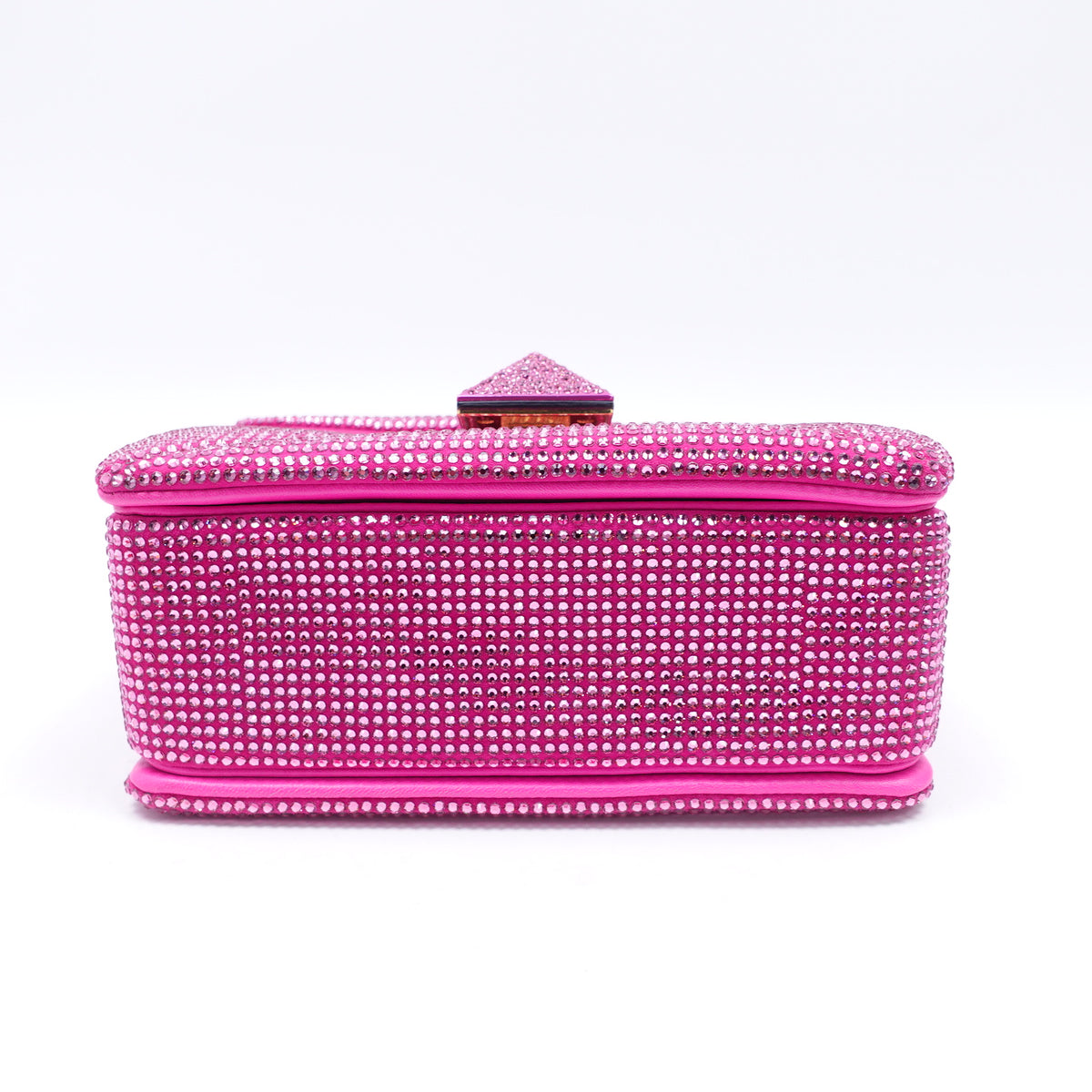 Pre-Owned Valentino One Stud Fuchsia Crystal Shoulder Bag T10400137
