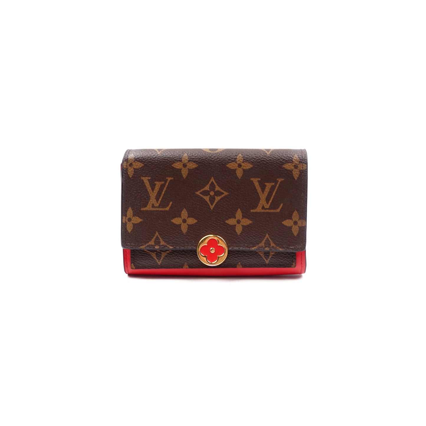 Pre-owned Louis Vuitton Flore Monogram Coated Canvas Wallet